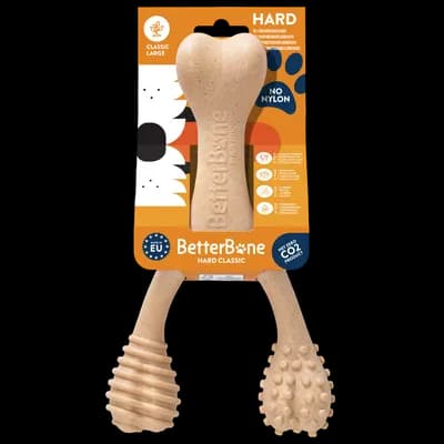 Thumbnail 400x400 for Juguete para perros destructores BetterBone Hard L. Hueso dental natural de resistencia extrema, hipoalergénico y con huella de CO2 neutra.