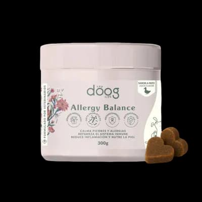 Thumbnail 400x400 for Suplemento natural para perros Allergy Balance de The Doog Life, 300 g, con probióticos, hongos medicinales y antioxidantes para calmar picores y reforzar el sistema inmune, sabor pato